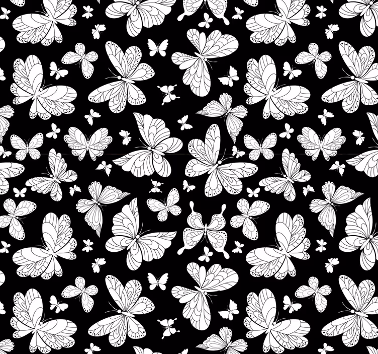 Carta da parati farfalle Farfalle nere - TenStickers