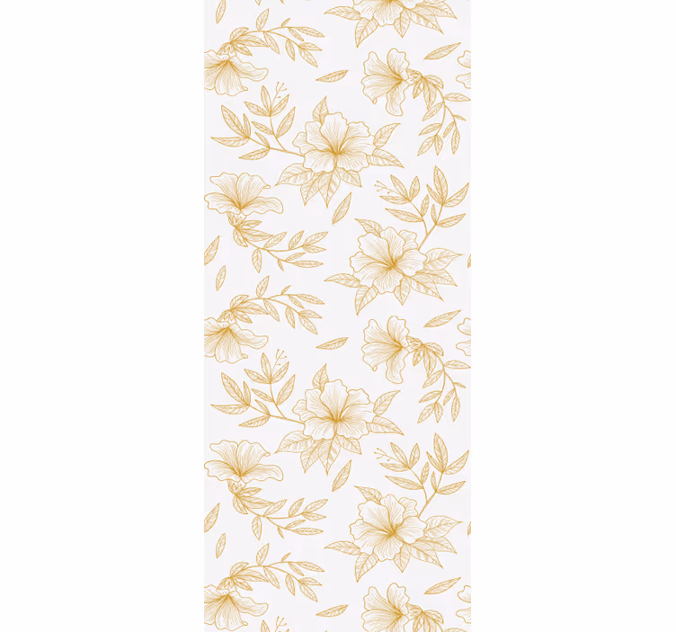 Carta da parati floreale eleganza floreale dorata - TenStickers
