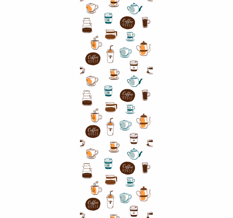 carta da parati cucina illustrazione del motivo del caffè - TenStickers