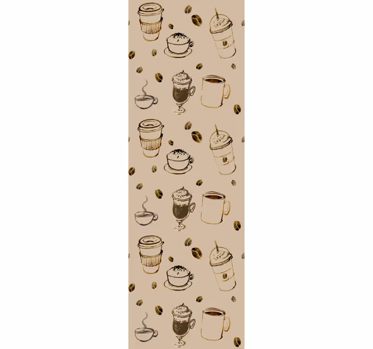 carta da parati cucina illustrazioni di caffè - TenStickers