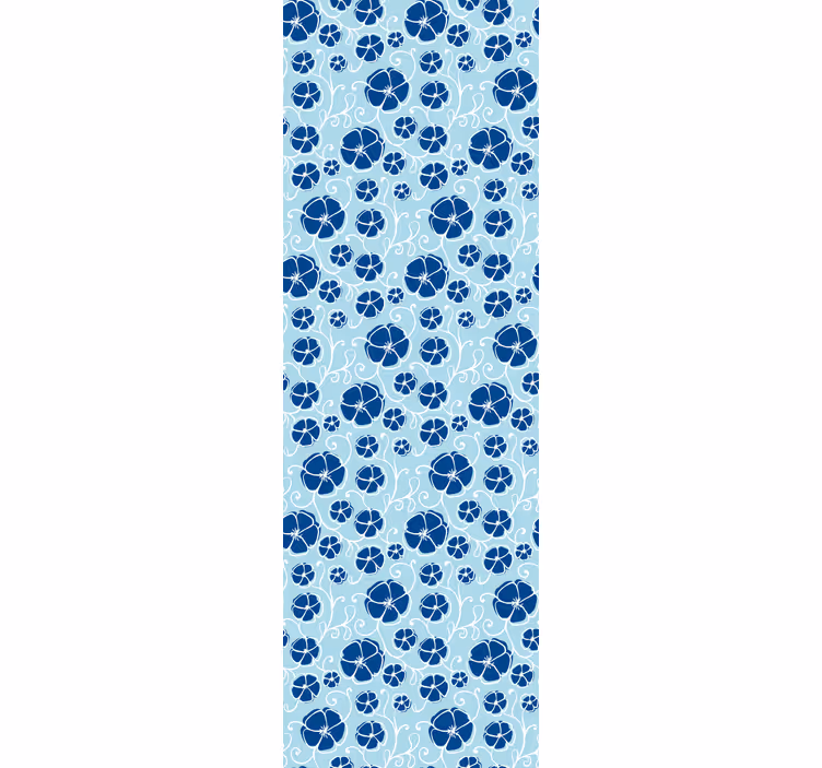 Carta da parati floreale piastrelle floreali blu - TenStickers