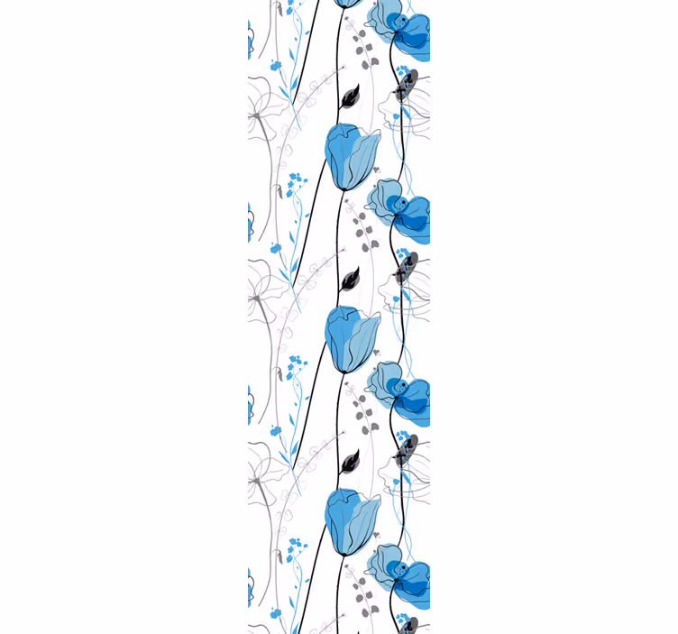 Carta da parati floreale eleganza floreale blu - TenStickers