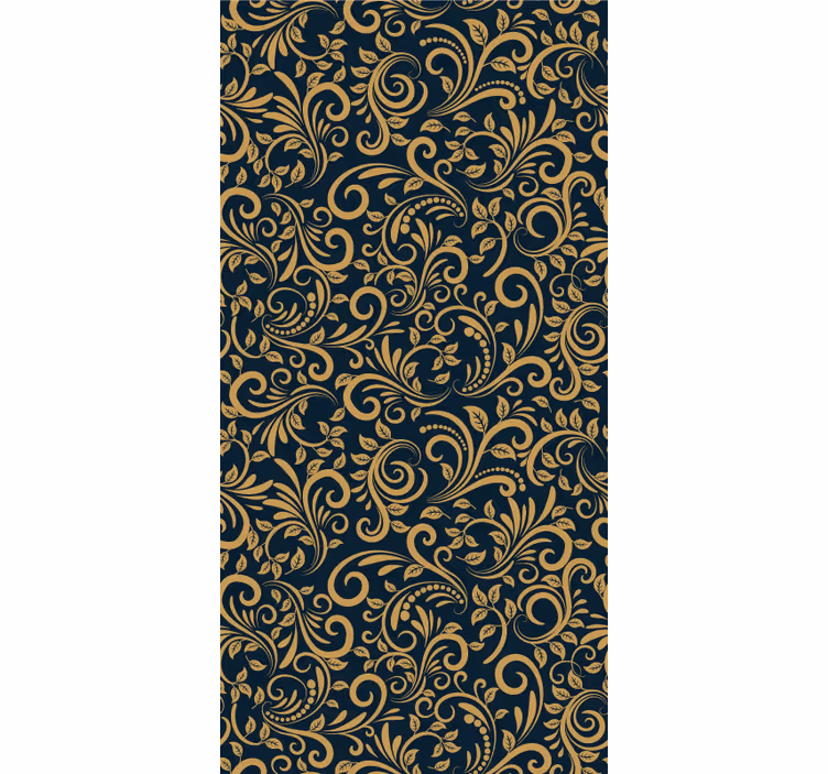 Carta da parati floreale motivo a foglie ornate - TenStickers