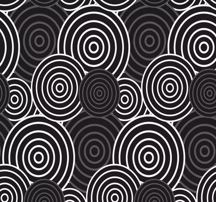 Carta da parati geometrica cerchi concentrici - TenStickers