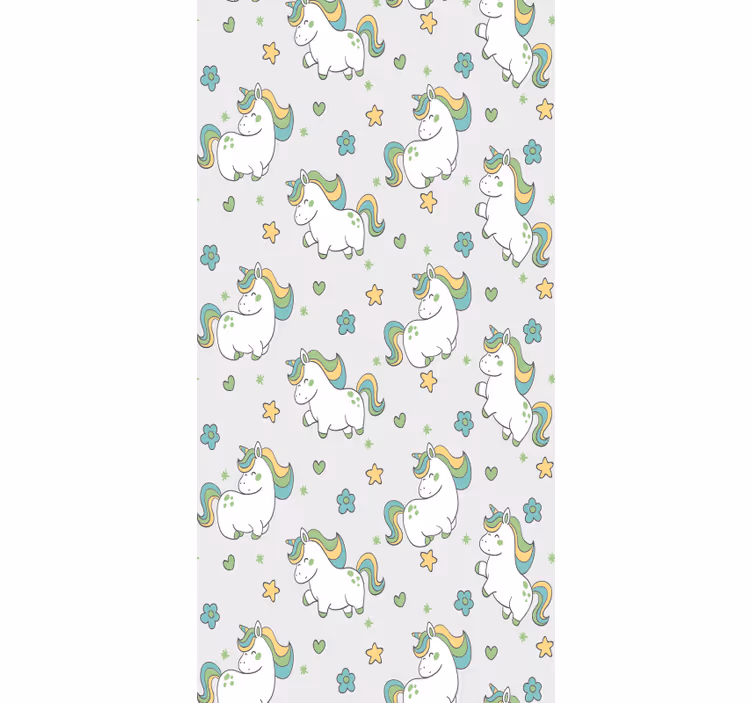 Carta da parati cameretta fantasia di unicorno - TenStickers