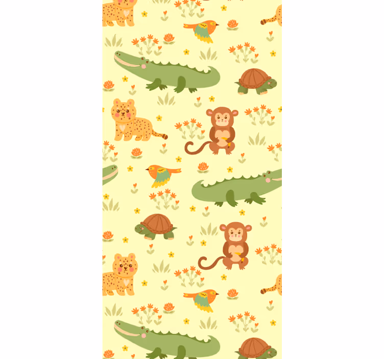 Carta da parati animali motivo della fauna della giungla - TenStickers