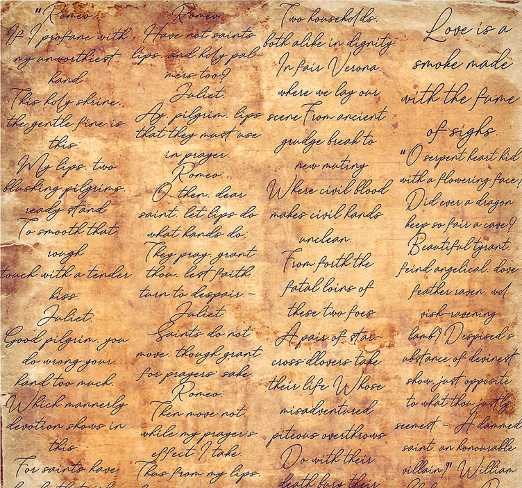 Carta da parati scritte versi romeo e giulietta - TenStickers