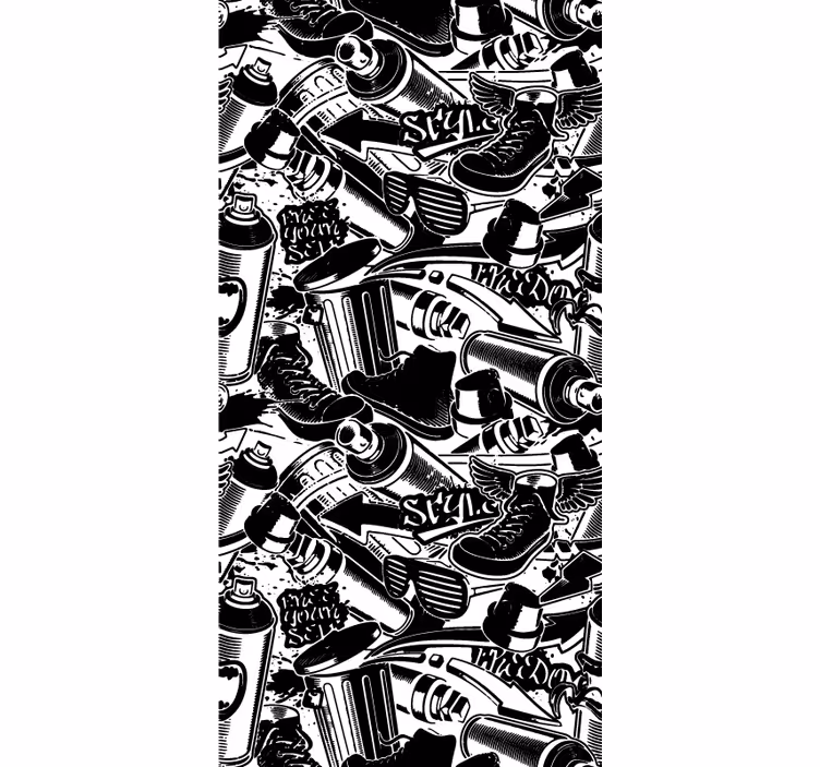 Carta da parati artistica elementi essenziali dei graffiti - TenStickers