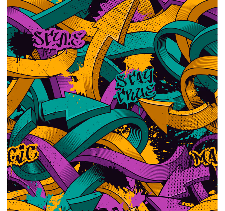 Carta da parati per ragazzi frecce di graffiti realistici - TenStickers