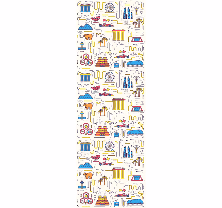Carta da parati città divertimento sul paesaggio urbano - TenStickers