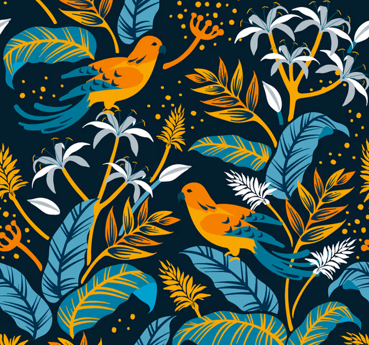 Carta da parati animali sagome di uccelli - TenStickers
