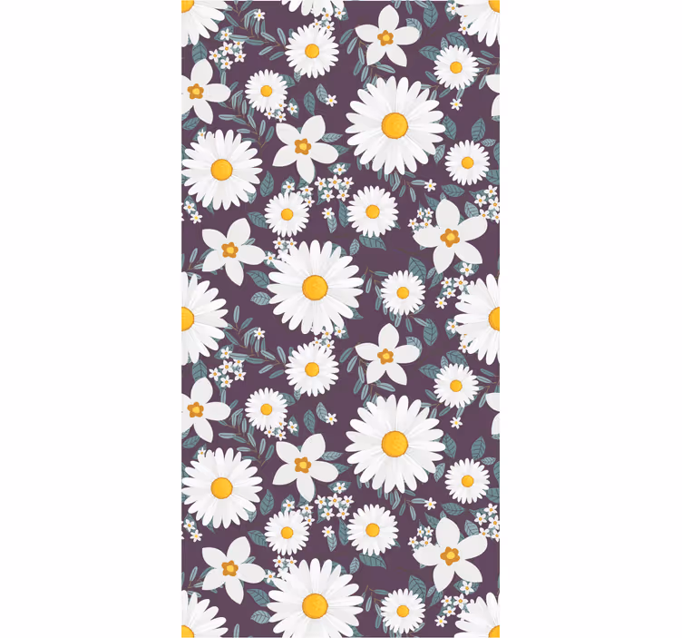Carta da parati floreale motivo floreale margherita - TenStickers