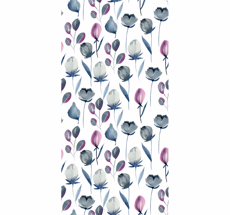Carta da parati floreale fiori ad acquerello - TenStickers