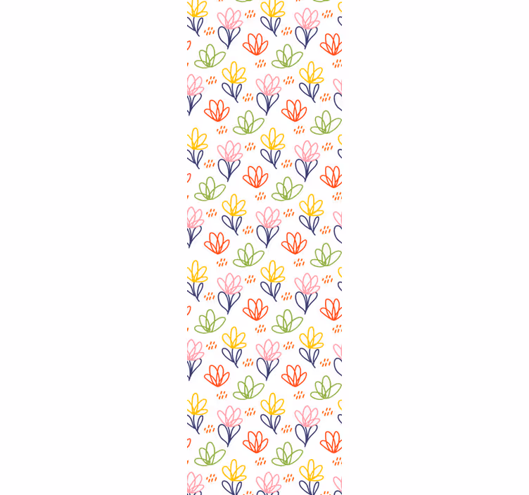 Carta da parati floreale motivo floreale scarabocchio - TenStickers