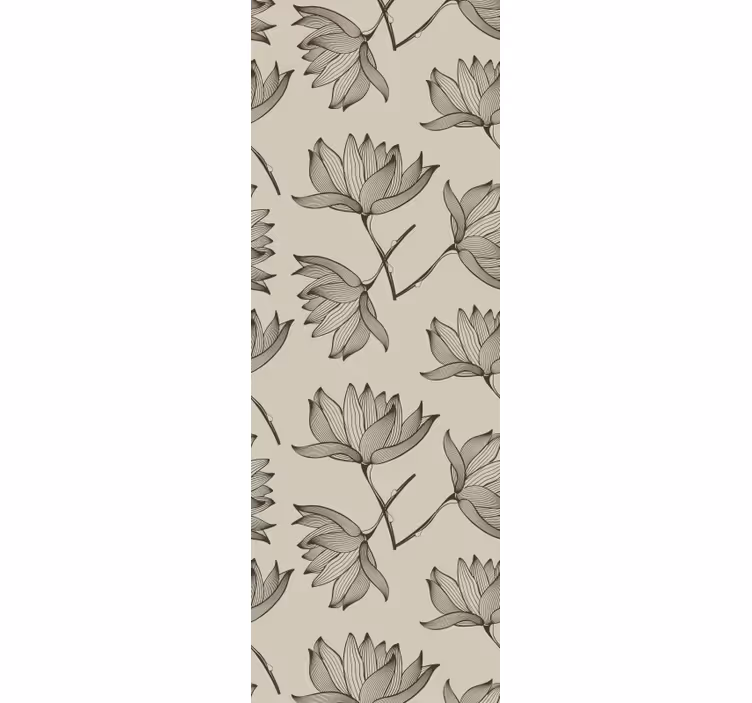 Carta da parati floreale floreale delineato - TenStickers