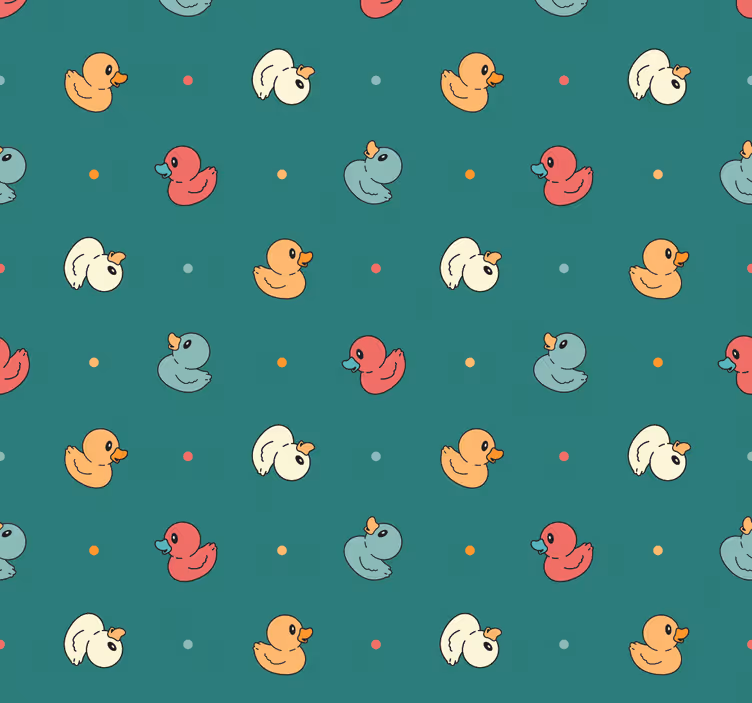 Carta da parati bagno modello di papera di gomma - TenStickers