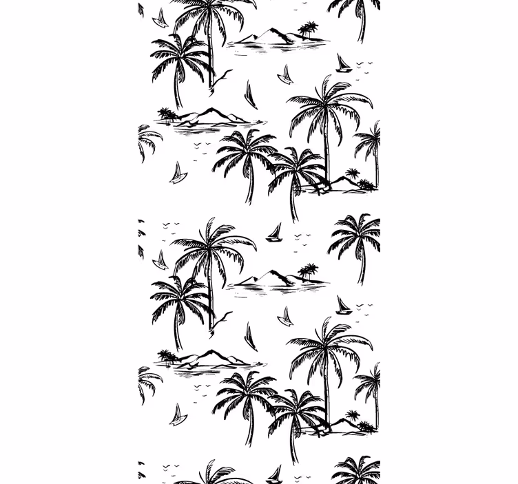 Carta da parati giungla paesaggio dell'isola tropicale - TenStickers