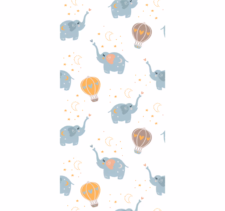 Carta da parati neonato danza del palloncino dell'elefante - TenStickers