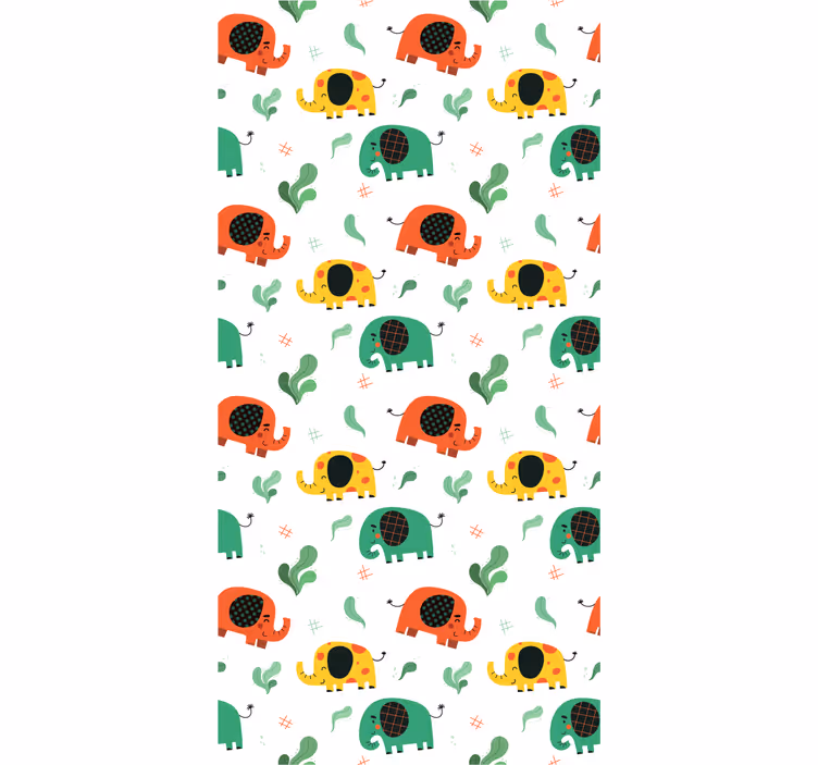 Carta da parati elefanti modello di elefante giocoso - TenStickers