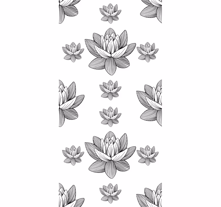 Carta da parati floreale motivo a fiori di loto - TenStickers
