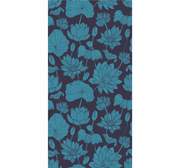 Carta da parati floreale modello di loto botanico - TenStickers