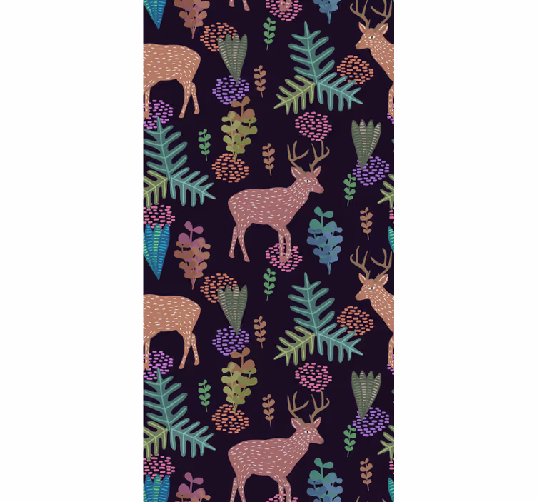 Carta da parati animali scena della foresta incantata - TenStickers