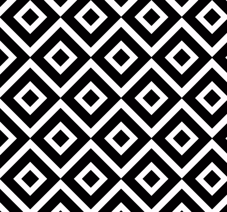 Carta da parati con rombi in bianco e nero - TenStickers