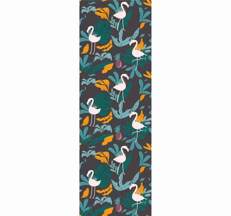 Carta da parati animali scena di fenicotteri tropicali - TenStickers