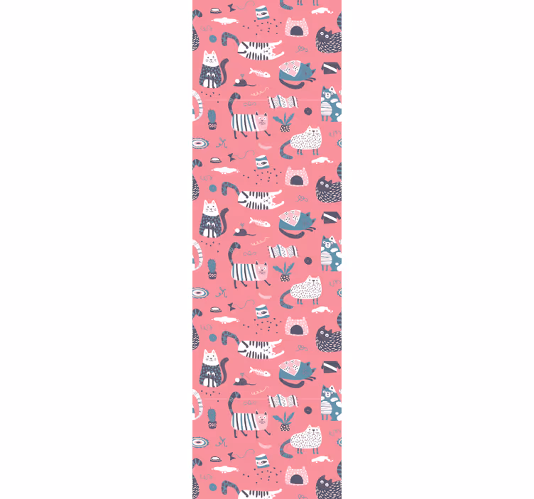 Carta da parati gatti illustrazione di gatti giocosi - TenStickers