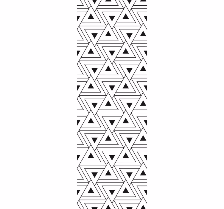 Carta da parati bagno contorno triangolare bianco e nero - TenStickers