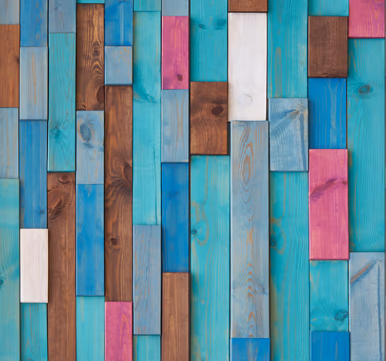 Carta da parati effetto legno multicolored Wooden Planks - TenStickers