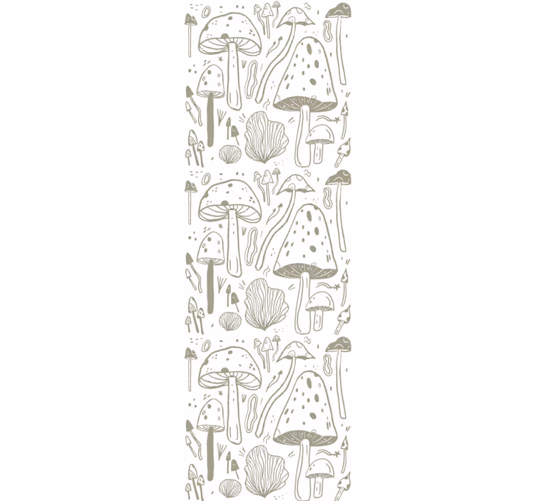 Carta da parati camera da letto illustrazioni funghi - TenStickers
