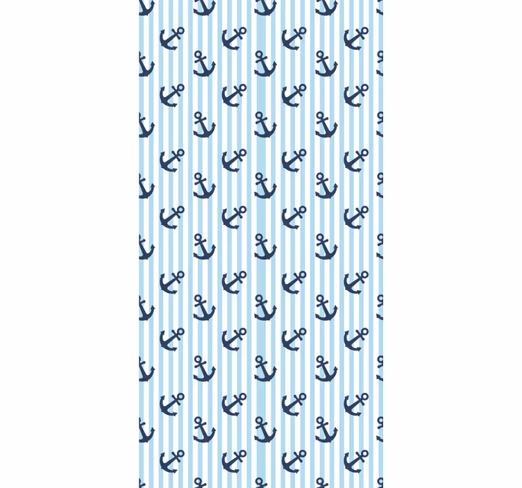 Carta da parati a righe ancore nautiche - TenStickers