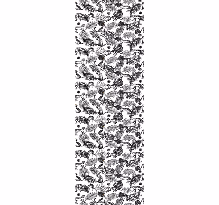 Carta da parati giungla modello in bianco e nero - TenStickers