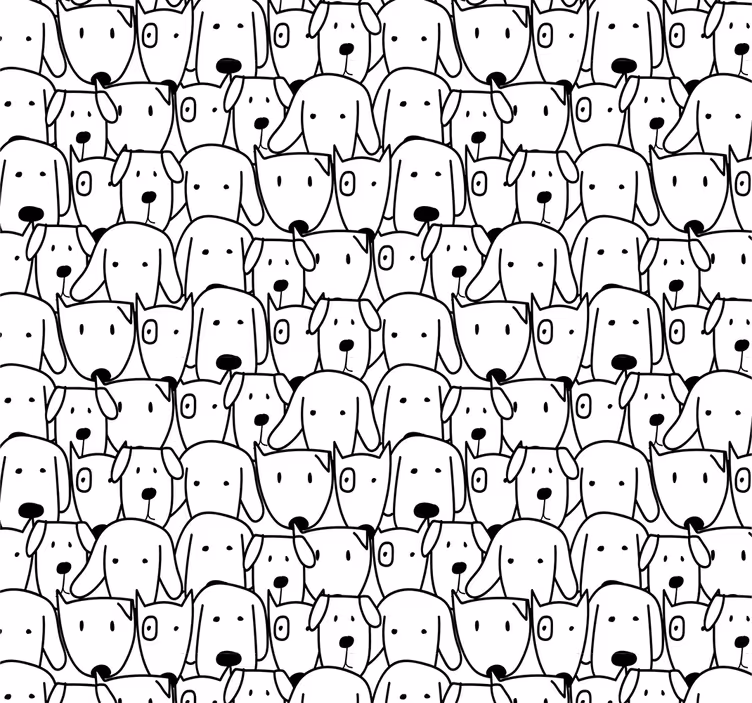 Carta da parati con cani stile cartoon - TenStickers