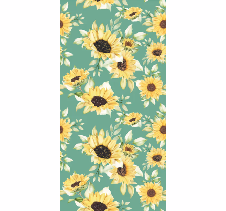 Carta da parati floreale fioriture di girasoli - TenStickers