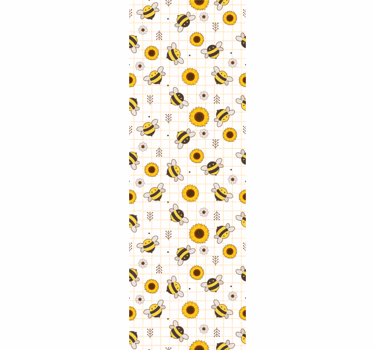 Carta da parati animali modello di girasoli di api - TenStickers