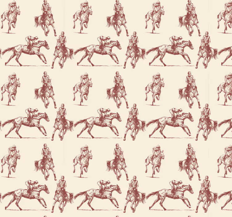 Carta da parati camera da letto Motivo cavallo beige e marrone - TenStickers