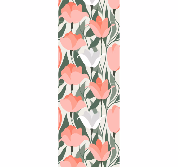 Carta da parati floreale modello di tulipano botanico - TenStickers