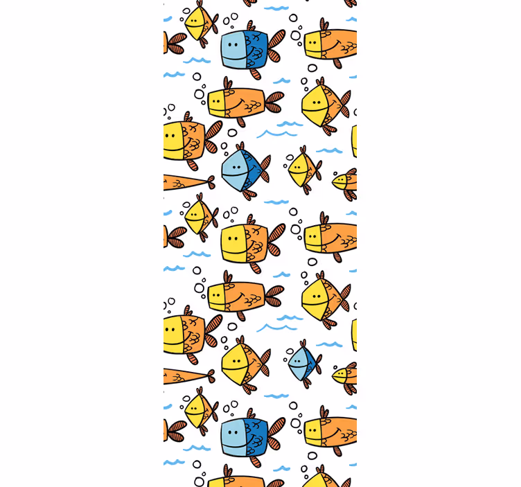 Carta da parati pesci divertimento acquatico in cartone - TenStickers