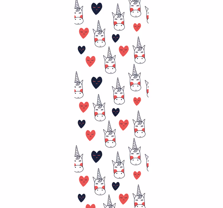 Carta da parati artistica motivo a cuore di unicorno - TenStickers