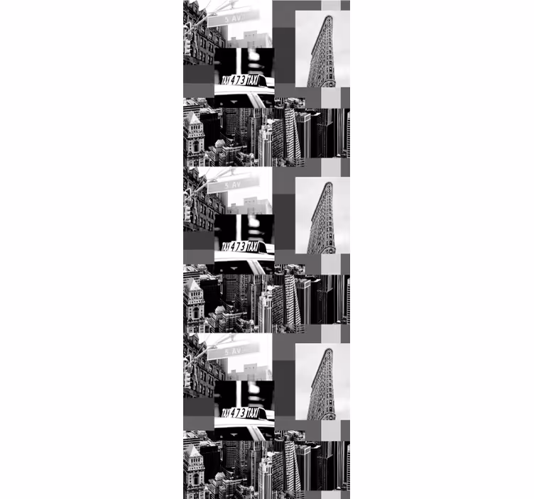 Carta da parati città modello di collage urbano - TenStickers