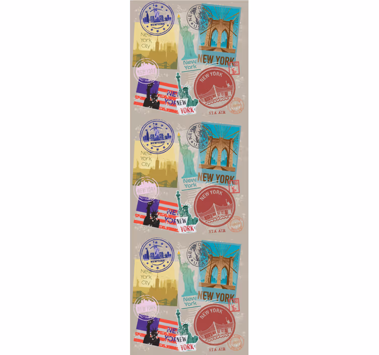 Carta da parati new york francobolli di new york - TenStickers