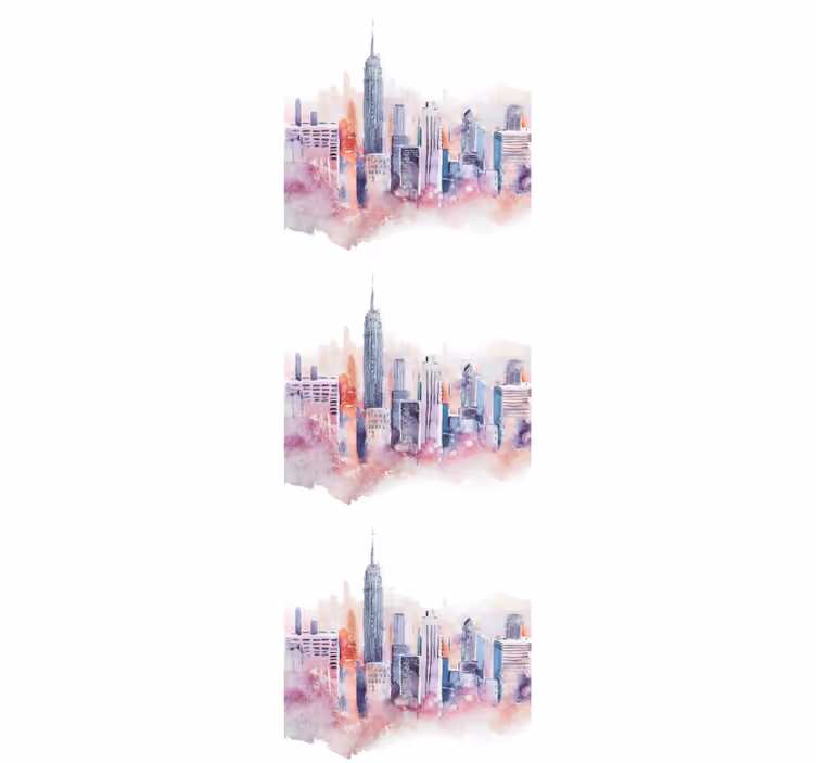 Carta da parati città acquerello urbano - TenStickers