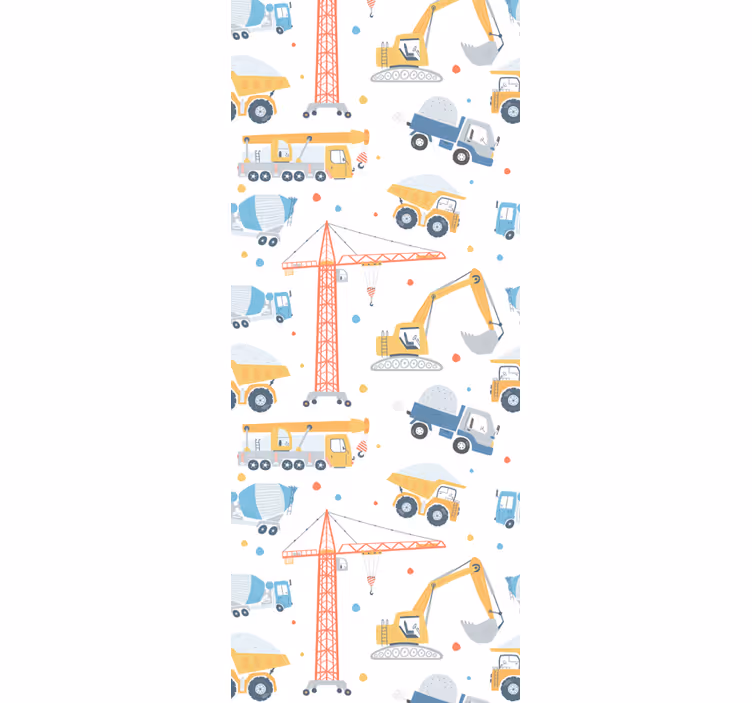Carta da parati cameretta motivi di costruzione - TenStickers