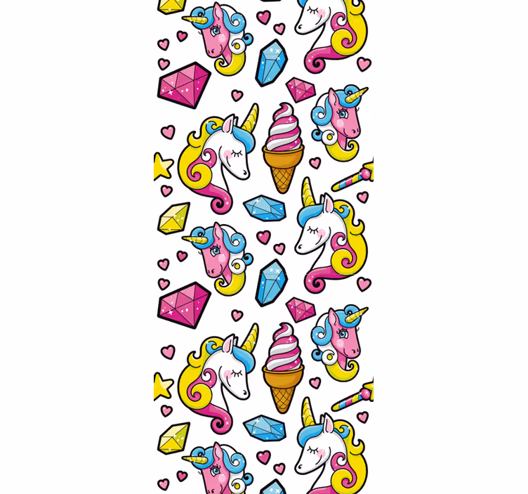 Carta da parati cameretta motivo fantasy unicorno - TenStickers