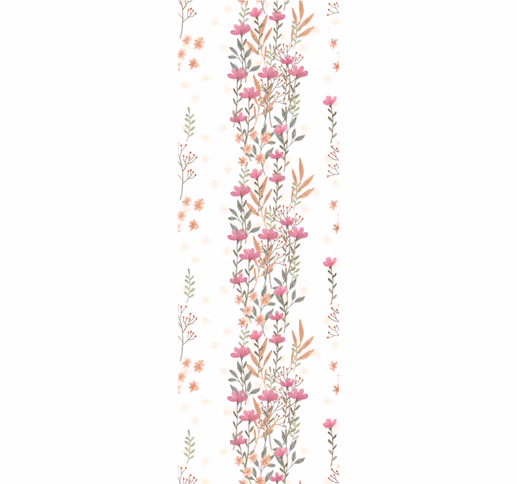 Carta da parati floreale strisce verticali floreali - TenStickers