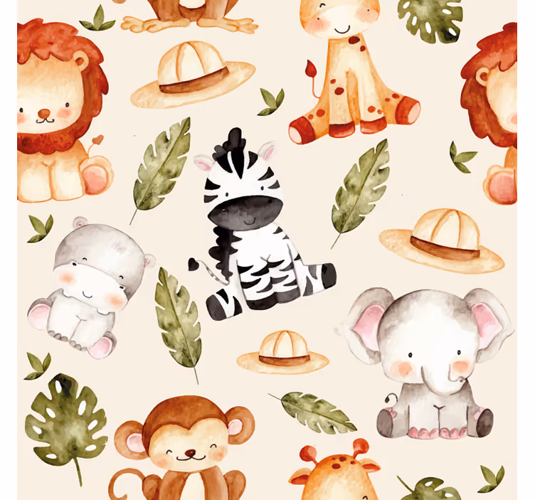 Carta da parati animali amici animali del safari - TenStickers