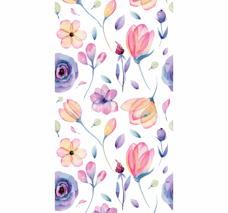 Carta da parati floreale acquerello floreale - TenStickers