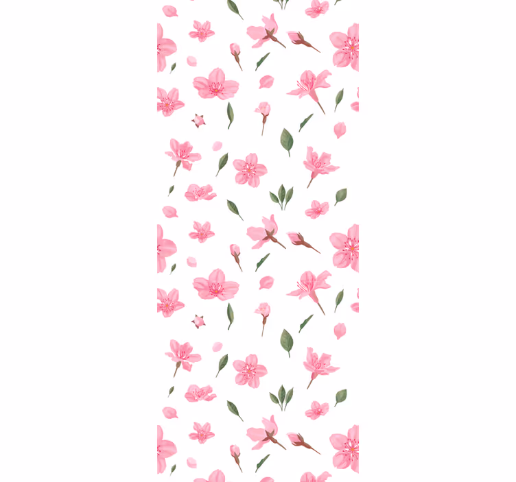 Carta da parati floreale motivo a fiori rosa - TenStickers